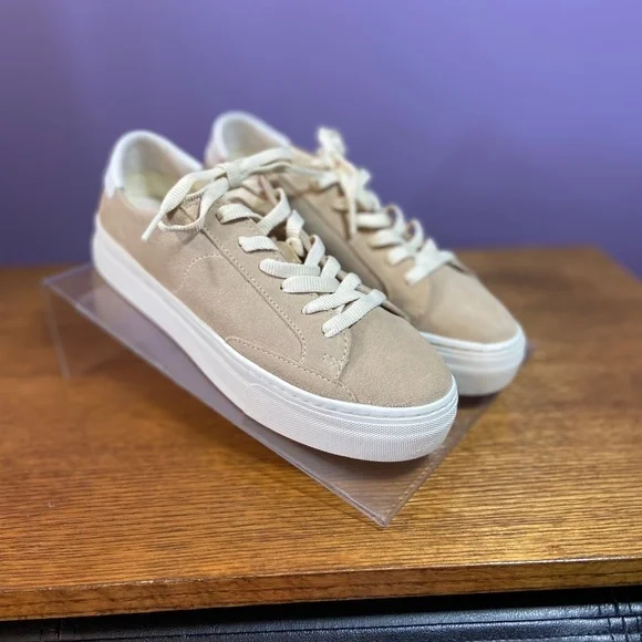 Soludos Women's The Ibiza Platform Sneaker 6 Sand Suede Casual Travel Neutral - Picture 8 of 12